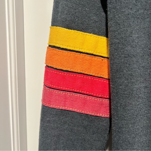 Aviator Nation Austin City Limits ACL 2016 Gray Zip Hoodie Small Rainbow Stripe - Picture 4 of 6